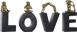 Decoratieve figuren DKD Home Decor 4 Zwart Gouden Hars Aap Tropisch (50 x 4,6 x 22,5 cm)