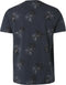 No Excess - Ronde Hals T-Shirt - Botanische print - Donkerblauw