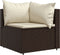 vidaXL - 4-delige - Loungeset - met - kussens - poly - rattan - bruin