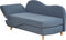 MERI II - Chaise longue met opbergruimte - Blauw - Links - Fluweel