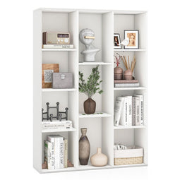 Coast Boekenkast 11 Vakken - Moderne Geometrische Kamerplank - Wit 74x24x106 cm