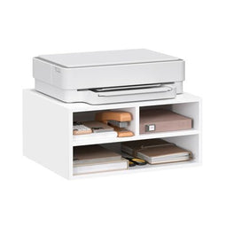 Woltu ASK15ws - Printerkast - 3 Vakken - Houtcomposiet Wit - 47 x 22,5 x 40 cm