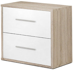 Nachtkastje Alexandra House Living Wit Metaal Hout MDP 40 x 41 x 28 cm 2 lades