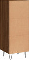 vidaXL - Dressoir - 34,5x34x90 - cm - bewerkt - hout - bruin - eikenkleur