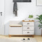 vidaXL - Hal - Opslagbank - ASKIM - Wit - 100x39x62 - cm - Massief - Vurenhout