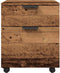 vidaXL - Dossierkast - verrijdbaar - 45x38x54cm - bewerkt - hout - oud - houtkleurig