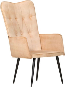 vidaXL Fauteuil canvas crèmekleurig