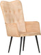 vidaXL Fauteuil canvas crèmekleurig