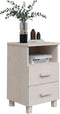 vidaXL - Nachtkastje - HAMAR - 40x35x62 - cm - massief - grenenhout - wit