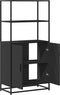 vidaXL - Hoge - kast - 68x35x139 - cm - bewerkt - hout - en - metaal - zwart