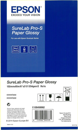 Epson SureLab Pro-S Paper Glossy BP - Fotopapier - 6x65 (2 rolls)