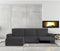 Hoes voor chaise longue met korte armleuning links Eysa JAZ Donker grijs 120 x 120 x 360 cm