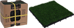 Kunstgrastegels 30x30 cm groen 9 stuks - kunstgras - kliksysteem - prachtig voor op een terras