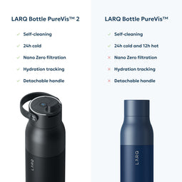 LARQ PureVis 2 - Slimme waterfles - Zelfreinigend 1000 ml Roestvrijstaal Zwart
