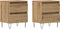 vidaXL - Nachtkastjes - 2 - stuks - Ambachtelijk - Eiken - 40x35x50 - cm - Gegaan - Hout