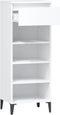 vidaXL - Schoenenrek - 40x36x105 - cm - bewerkt - hout - wit