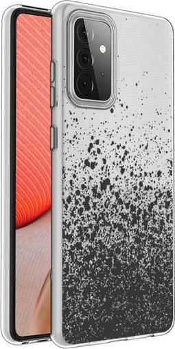 iMoshion Hoesje Geschikt voor Samsung Galaxy A72 Hoesje Siliconen - iMoshion Design hoesje - Zwart / Transparant / Splatter Black