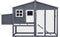 vidaXL - Kippenhok - met - nestkast - massief - vurenhout - grijs - en - wit