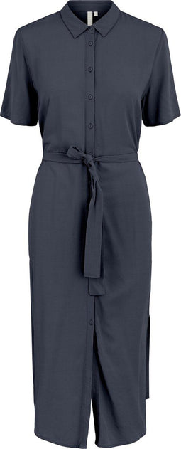 Pieces PCCECILIE SS LONG DRESS NOOS - Doorknoopjurk met ceintuur - Ombre Blue - M