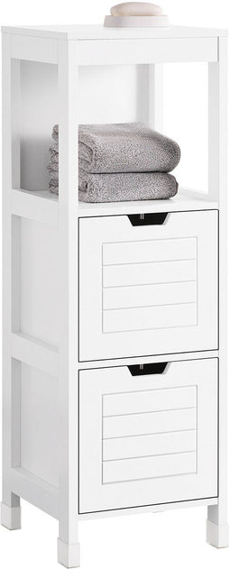 SoBuy FRG127-W - Badkamerkast - 2 Laden 1 Legplank - Wit 30x89x30cm