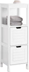 SoBuy FRG127-W - Badkamerkast - 2 Laden 1 Legplank - Wit 30x89x30cm