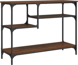 vidaXL - Wandtafel - met - schappen - 100x35x75 - cm - bruin - eikenkleur