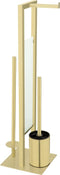 WENKO Rivalta - Toiletbutler - 3 in 1 met toiletborstel en houder - Mat goud (1 stuk)