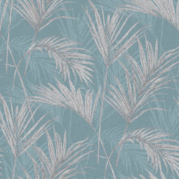 DUTCH - WALLCOVERINGS - Behang - Palm - Springs - blauw - en - grijs
