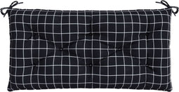 vidaXL - Tuinbankkussen - ruitpatroon - 110x50x7 - cm - stof - zwart