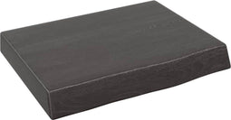 vidaXL - Wastafelblad - 40x30x(2-6) - cm - behandeld - massief - hout - donkerbruin