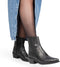 PS Poelman TARTOR - Dames enkellaarzen - Zwart leer met snake print - Maat 41