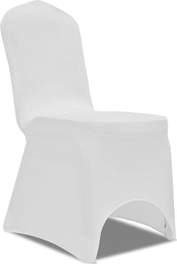 vidaXL - Stoelhoezen - stretch - wit - 100 - st