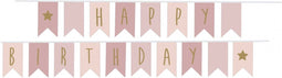 Jabadabado Vlaggenlijn Happy Birthday - 3,5 Meter - Roze