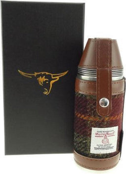 Jachtfles Rust Check Tartan - 4 bekertjes - Harris Tweed - Glen Appin of Scotland