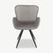 Jack Dining Chair, Grey Velvet & Black legs