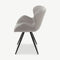 Jack Dining Chair, Grey Velvet & Black legs