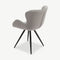Jack Dining Chair, Grey Velvet & Black legs