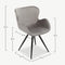 Jack Dining Chair, Grey Velvet & Black legs