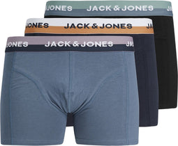 JACK & JONES Jwheric trunks (3-pack) - heren boxers normale lengte - zwart en - blauw - Maat: XXL