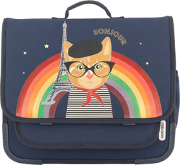 Jack Piers Boekentas/Schoolbag Paris Large Paris Cat - 32x15x38cm - Blauw
