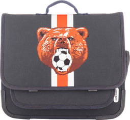 Jack Piers Boekentas/Schoolbag Paris Large Soccer Bear - 32x15x38cm - Grijs