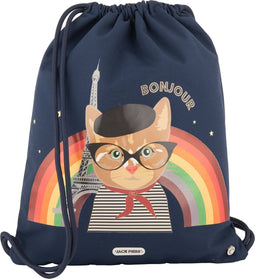 Jack Piers Zwemtas/Turnzak/Gym Bag Paris Cat - 44x1x36cm - Blauw