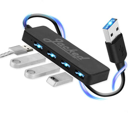 Jacked USB splitter voor laptop – usb hub 3.0 usb verdeler – usb splitter 4 poorten – usb dockingstation usb multipoort