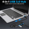 Jacked USB splitter voor laptop – usb hub 3.0 usb verdeler – usb splitter 4 poorten – usb dockingstation usb multipoort