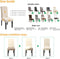 Jacquard Reliëf Stoelhoes Stretch Seat Hoes Hoes voor Eetkamer Kantoor Hotel Bruiloft (Beige, Set van 4)