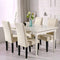 Jacquard Reliëf Stoelhoes Stretch Seat Hoes Hoes voor Eetkamer Kantoor Hotel Bruiloft (Beige, Set van 4)