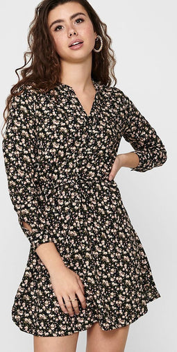 ONLY ONLCORY LS V-NECK TUNIC WVN NOOS - Korte jurk met lange mouwen - All over print - Maat L