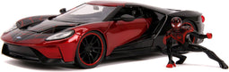 Jada Marvel Miles Morales Spiderman met 2017 Ford GT Auto 1:24