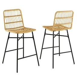 Coast - Barkrukken - Set van 2 - Rotan Look Zithoogte 69 cm Binnen/Buiten - 49 x 56 x 104 cm (2 stuks)