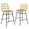 Coast - Barkrukken - Set van 2 - Rotan Look Zithoogte 69 cm Binnen/Buiten - 49 x 56 x 104 cm (2 stuks)